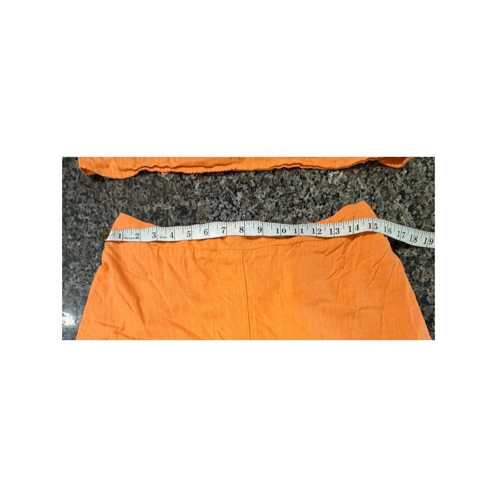 Showpo Orange Linen Blend Two Piece Set Crop Top and Shorts Womens Size 10 - Picture 6 of 6